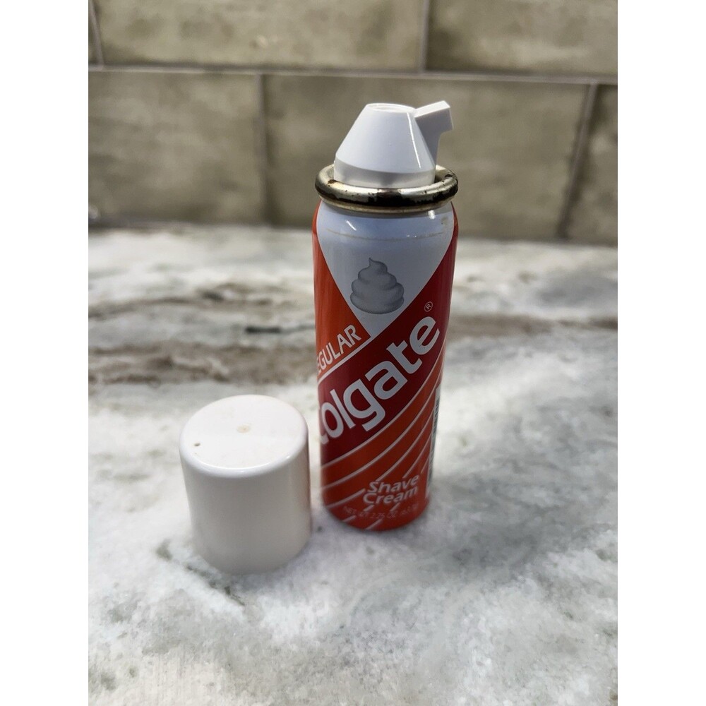 Colgate Regular Shaving Cream 2.25 oz Shave Foam Orange Can Vintage